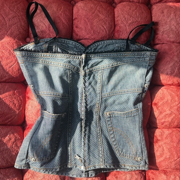 D&G Blue Denim Corset with Black Accents - Picture 3 of 3